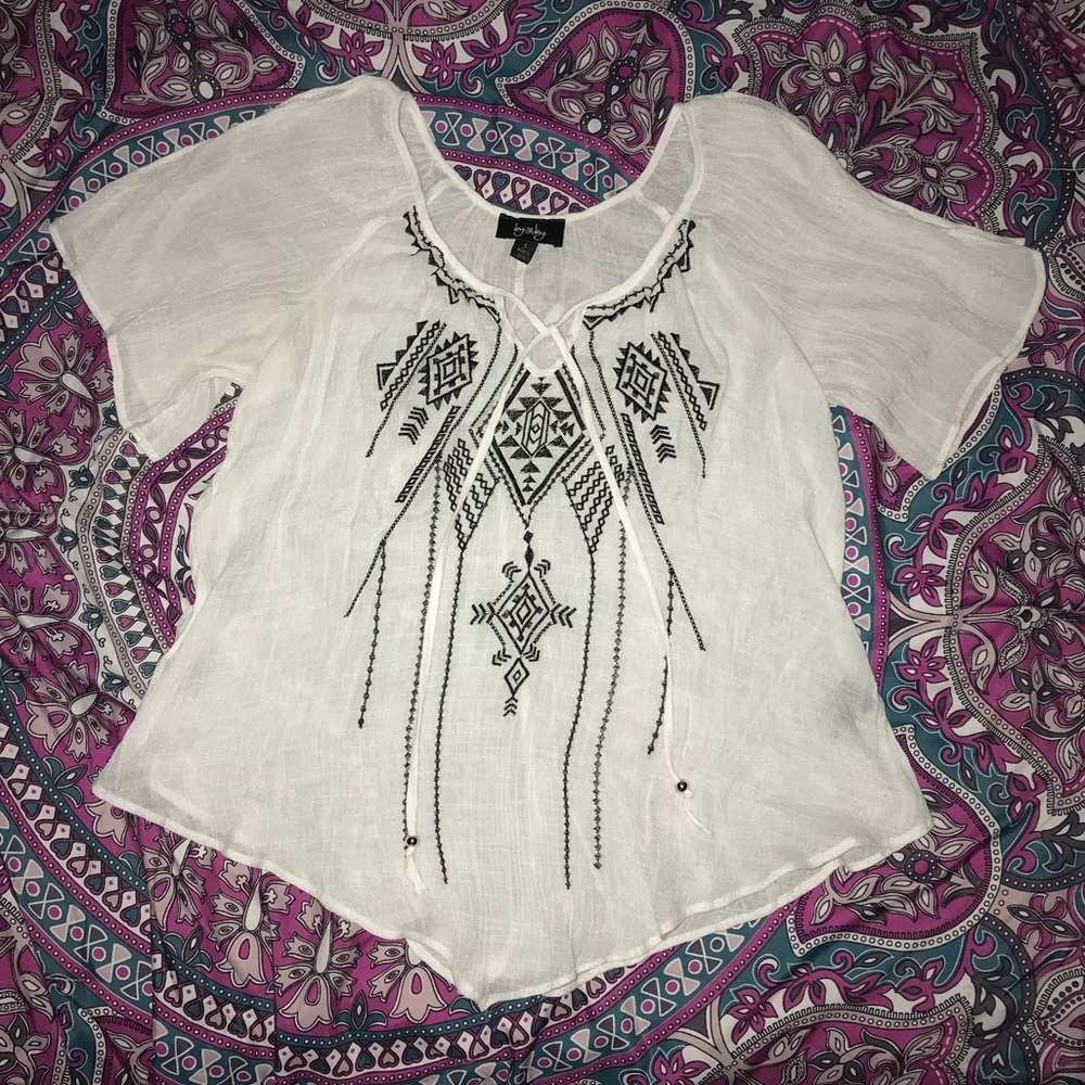 By&By Cold Shoulder White Top